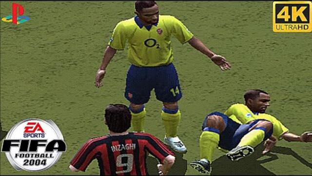 FIFA 2004 (Playstation 2): AC Milan vs FC Arsenal (4K 60FPS)