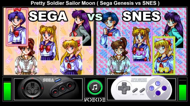 Sailor Moon (Sega Genesis vs SNES) Gameplay Comparison