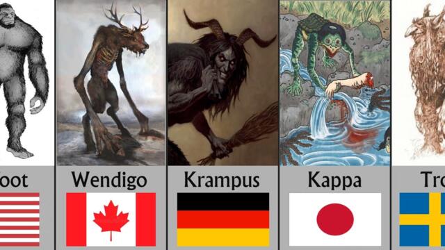 Mythical Monsters from different countries | Comparison