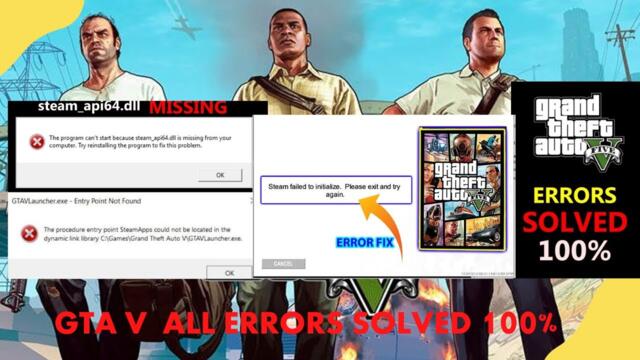 steam Failed To Initialize Please Exit and Try || permanent solution ||  GTA V Error Solved 💯