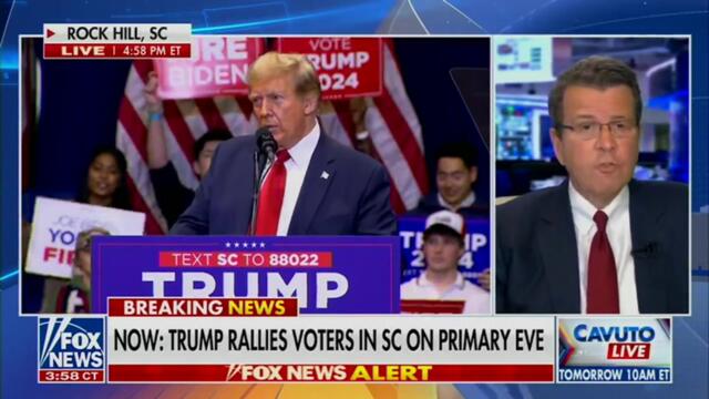 Moment Fox News takes Trump off air to fact-check South Carolina speech
