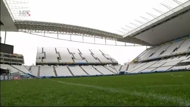 Stadion u Sao Paulu, dan prije početka Svjetskog nogometnog prvenstva 2014. - HRT, 11. 6.