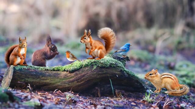 Cat TV | Cat Games 😸 Adorable Birds, Squirrels in the Bushes🐿️ 8 Hours Dog TV Relax