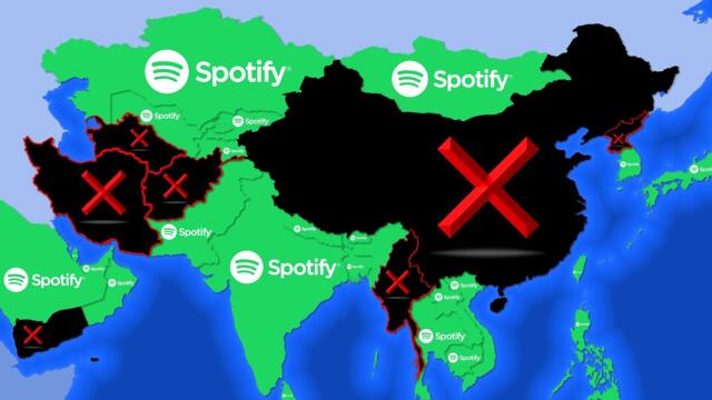 Countries where Spotify is available