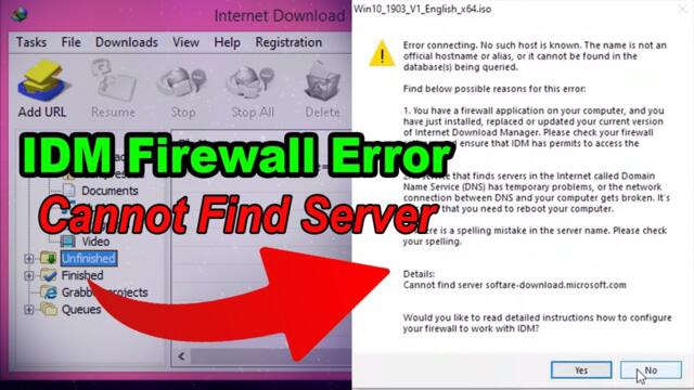 FIX: Internet Download blocked by Firewall | IDM firewall Error Problem  | IDM: Cannot Find Server