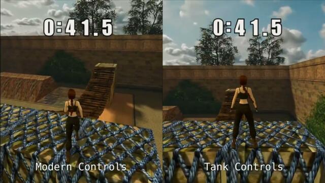 Tomb Raider Remastered - Assault Course, Modern vs. Tank controls demonstration