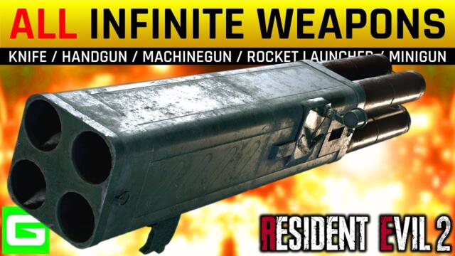 Resident Evil 2 How to Get Infinite Ammo Weapons (Knife/Handgun/Machinegun/Rocket Launcher/Minigun)