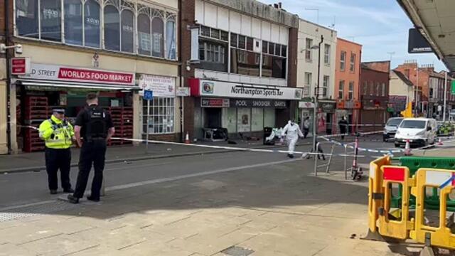 Forensics on the scene as part of Gold Street is cordoned off by police
