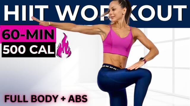 60-MIN LOW-IMPACT HIIT WORKOUT WITH WEIGHTS (total body weight loss, body toning + abs workout)