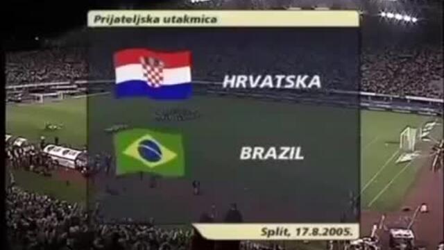 HRVATSKA - BRAZIL 1:1 - prijateljska utakmica na Poljudu 17. 8. 2005.