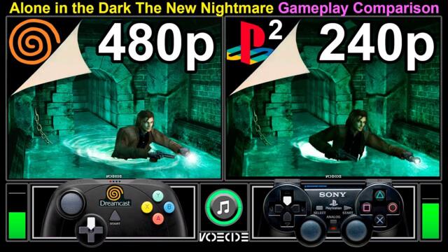 Dreamcast vs PlayStation 2 (Alone in the Dark The New Nightmare) Gameplay Comparison