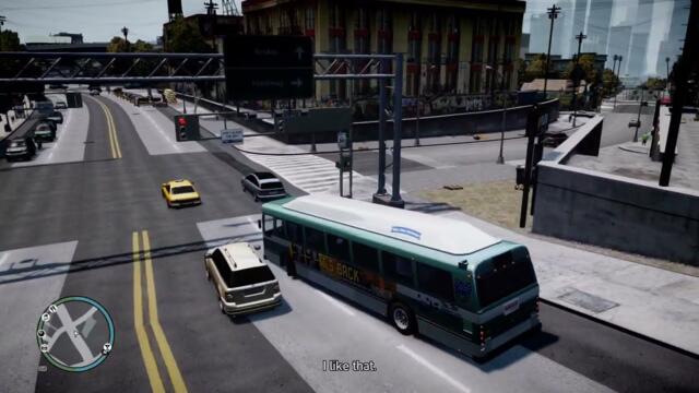 GTA 4 , what does Kate say if you take her out on a bus