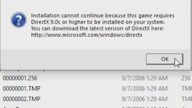 How to Solve Fifa 07 DirectX error: "Fifa 07 requires DirectX 9.0c"