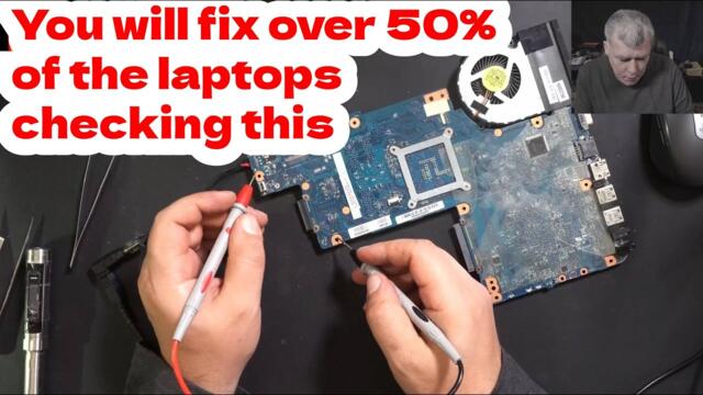 Motherboard repair tips & tricks - Toshiba C850 laptop not charging, not turning on - a simple test