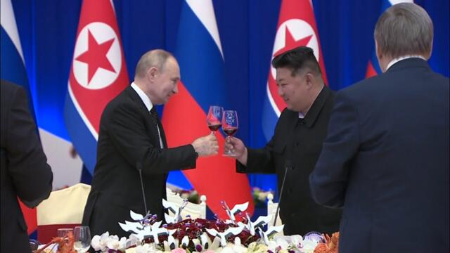 Владимир Путин на торжественном приёме от имени Председателя Государственных дел КНДР. 19 июня 2024