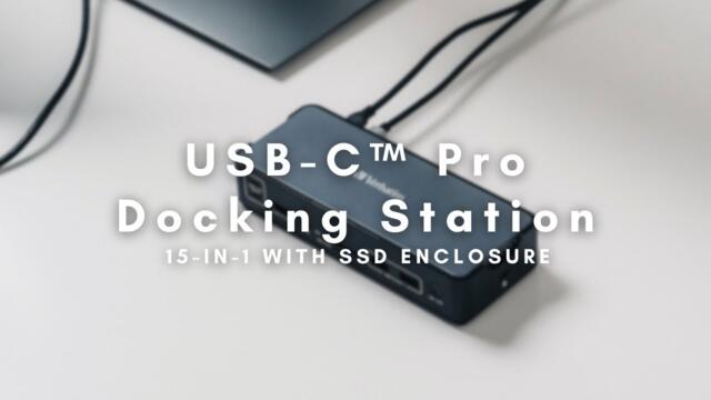 Verbatim USB-C™ Pro Docking Station 15-in-1 with Vi3000 SSD Unboxing