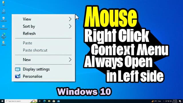 How to Fix Mouse Right Click Context Menu Always Open in Left side Windows 10