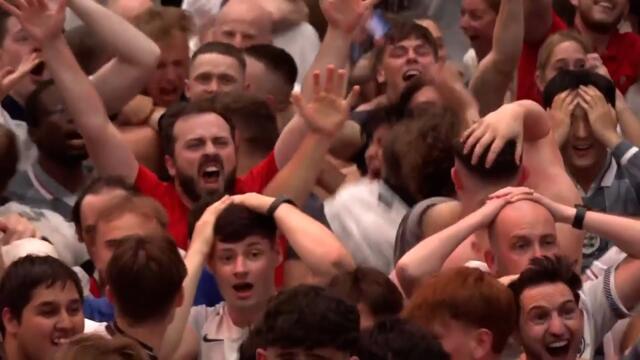CRAZY SCENES 🤯 England fans REACT to Jude Bellingham's STUNNING injury time equaliser 🏆 Euro 2024