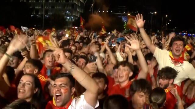 CRAZY SCENES 🙌 MADRID MAYHEM as Spanish fans react to and celebrate their Euro 2024 triumph