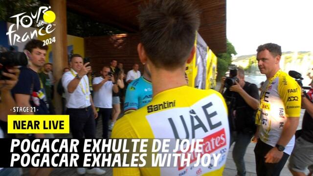 Pogacar exhales with joy  - Stage 21 - Tour de France 2024