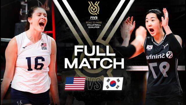 🇺🇸 USA vs 🇰🇷 KOR - Paris 2024 Olympic Qualification Tournament | Full Match - Volleyball