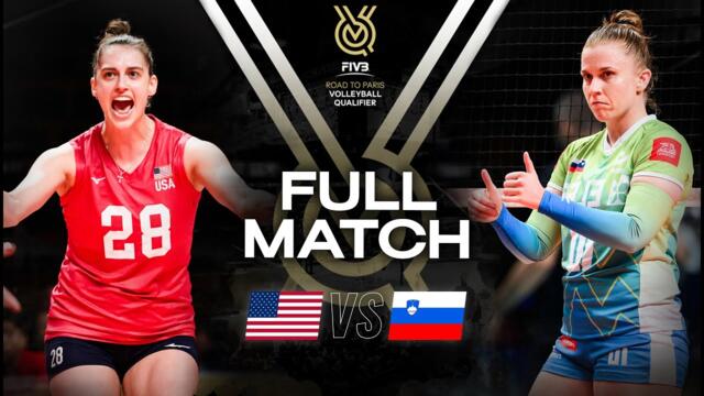 🇺🇸 USA vs 🇸🇮 SLO - Paris 2024 Olympic Qualification Tournament | Full Match - Volleyball