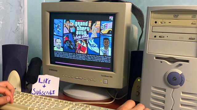 GTA Vice City but on the Old Computer | Keyboard ASMR Gameplay