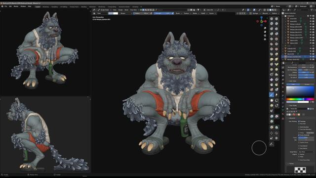 SKUFURRY Character Modeling Full process Blender - 4.3