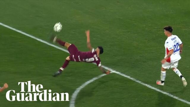 Argentinian forward scores sensational bicycle kick from outside the box