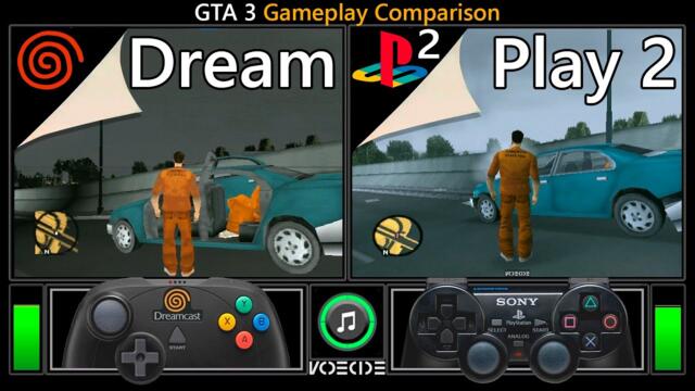 GTA 3 (Dreamcast vs PlayStation 2) Gameplay Comparison