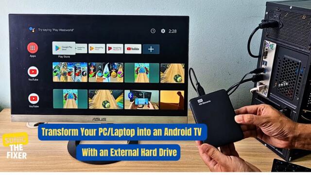 "Transform Your PC/Laptop into an Android TV with an External Hard Drive!"