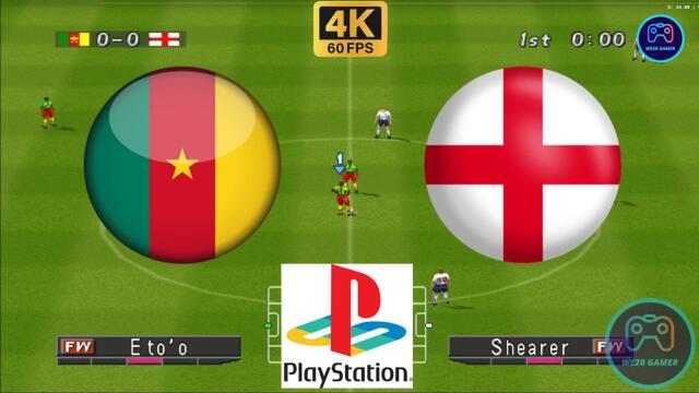 Winning Eleven 2000 - Cameroon vs England - Duckstation PS1 on PC  Full Game [4K60]