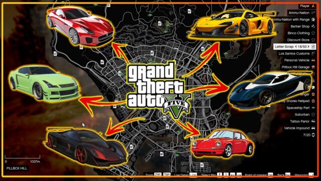 GTA 5 - All New Story Mode Rare Cars Locations 2024 (XBOX,PC,PS4,PS5)