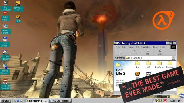 Can Half-Life 2 really run on an old-school OS like Windows 98 in full HD with everything maxed out?