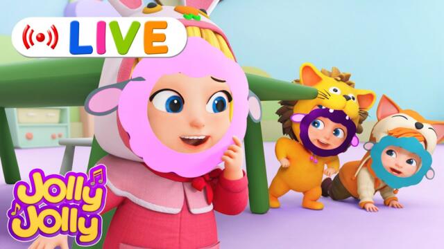 LIVE🔴Baa baa black sheep, Old MacDonald had a farm + More | Jolly Jolly & Animals - Best Kids Songs!