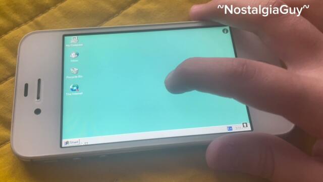 Windows 95 running on a iPhone 4s!