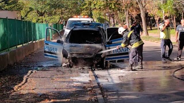 Автомобил на КАТ пламна в движение в Русе /ВИДЕО/