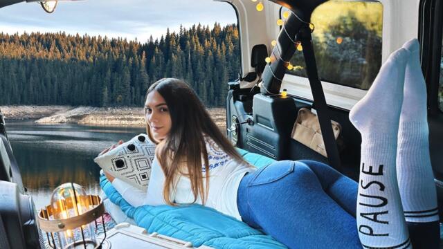 Solo camping & Mushrooms Hunting on the Forest mountain Lake | ASMR Adventure with my Car