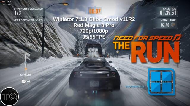 Need For Speed The Run 720/1080p Winlator 7.1.3 Glibc Cmod v11R2 Red Magic 8 Pro