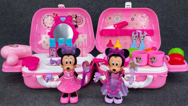 Mickey ASMR🥰Zufriedenstellende Auspacken des Make-up VS Kochspielzeug-Set von Minnie Mouse💄↔️🍳🍴