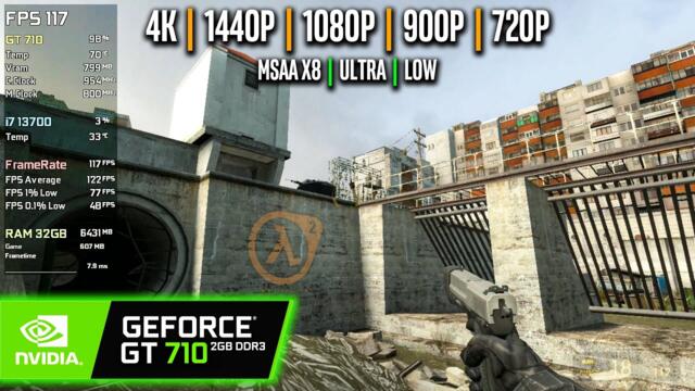 GT 710 | Half Life 2 - 4K, 1440p, 1080p, 900p, 720p - Ultra, Low