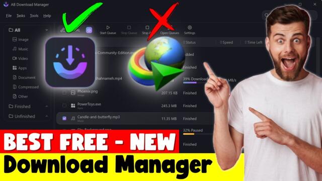 NEW Best Free Download Manager 🚀 For Windows | OpenSource AB Download Manager Alternative to IDM PC