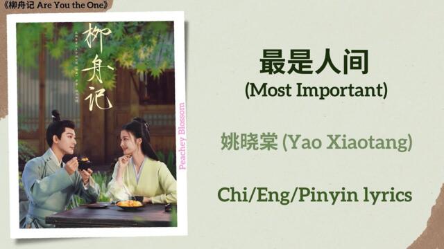 最是人间 (Most Important) - 姚晓棠 (Yao Xiaotang)《柳舟记 Are You the One》Chi/Eng/Pinyin lyrics