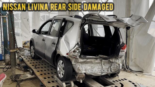 Nissan Livina rear side completely damaged and repaired