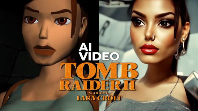 Tomb Raider 2 ps1 with ultra-realistic graphics using Gen-3 video to video Runway