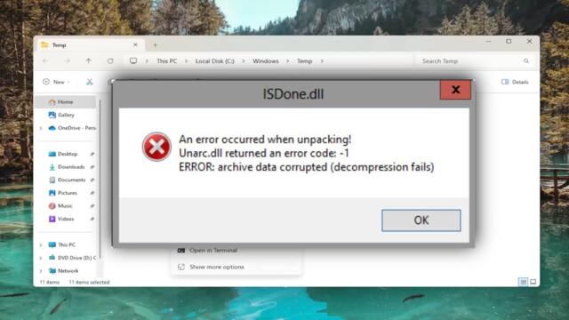 Fix: ‘unarc.dll Returned an Error Code’ in Windows 10/11 [Solution]