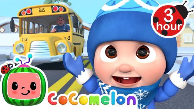 Christmas Wheels on the Bus! 🚍🎄✨ | 3 HOURS OF COCOMELON | CoComelon Nursery Rhymes for Kids