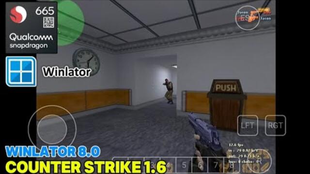 WINLATOR 8.0 - Counter strike 1.6 Test on Snapdragon 665