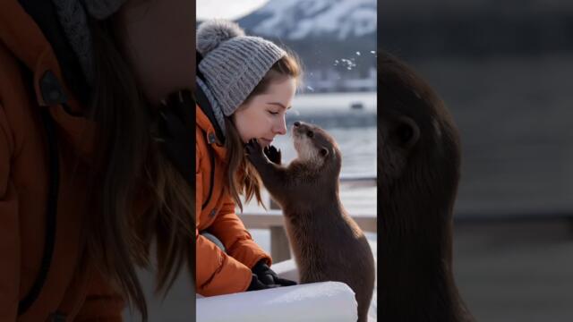Забавните сладки малки животни - Cute little otter! #cuteanimals