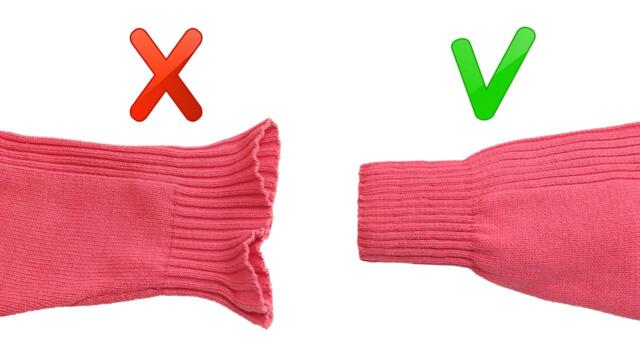 How to fix a stretched elastic band of a sweater - good sewing tip!